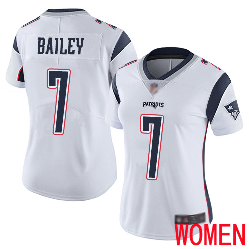 New England Patriots Football 7 Vapor Untouchable Limited White Women Jake Bailey Road NFL Jersey